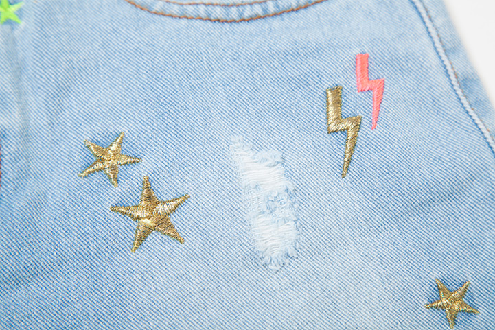 女童水洗刺繡款全棉牛仔短褲(圖4)